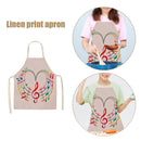 Kitchen Linen Apron Colorful Musical Note Painted Party Supply Cleaning Pinafore