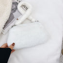 Portable Plush Shoulder Handbag Women Animal Print Underarm Bag Purse (3)