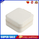 Jewelry Display Storage Box Travel Mini Portable Earrings Ring Case (White)