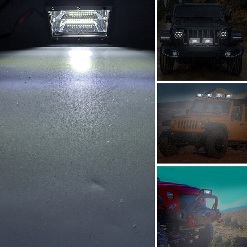 5 inch 2-Row 72W LED Work Light Pod Offroad Driving Lamp for Car Truck SUV