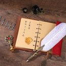 Retro with Nib Ink Bottle Calligraphy Feather Writing Dip Pen Kit (White) Newly