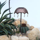 Solar Garden Lights aterproof Plug Umbrella Art Lamp Yard Decor (Bronze) Newly