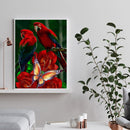 5D Full Round Drill Drawing Picture Parrot Rose Diamond Painting Room Decoration
