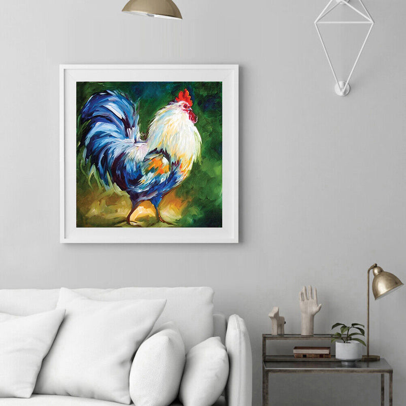 Acrylic Oil Painting By Numbers Rooster Handmade Digital Picture Home Wall Decor