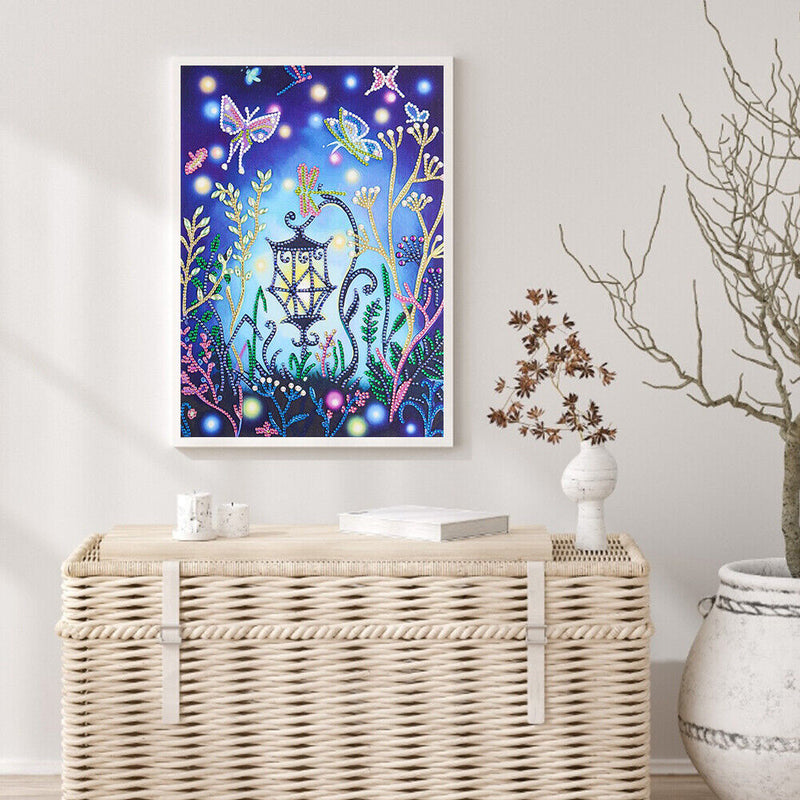 5D DIY Partial Special Shaped Drill Diamond Painting Luminous Lamp Decor