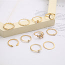 Fashion Hollow Diamond Moon Heart Leaf Ladies Ring Wedding Party Jewelry Gift