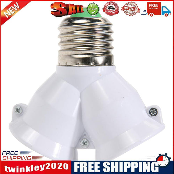 2 in 1 E27 Lamp Socket Splitter Adapter Light Bulb Base Stand Holder