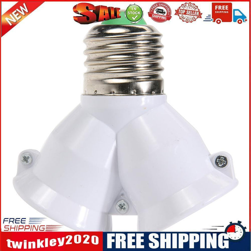 2 in 1 E27 Lamp Socket Splitter Adapter Light Bulb Base Stand Holder
