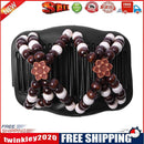 Retro Magic Beads Double Hair Comb Clip Stretchy Hair Combs (Small Flower)