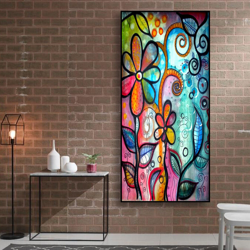 Home Decor DIY Drill Point Craft Abstract Flower Mosaic Round Diamond Painting