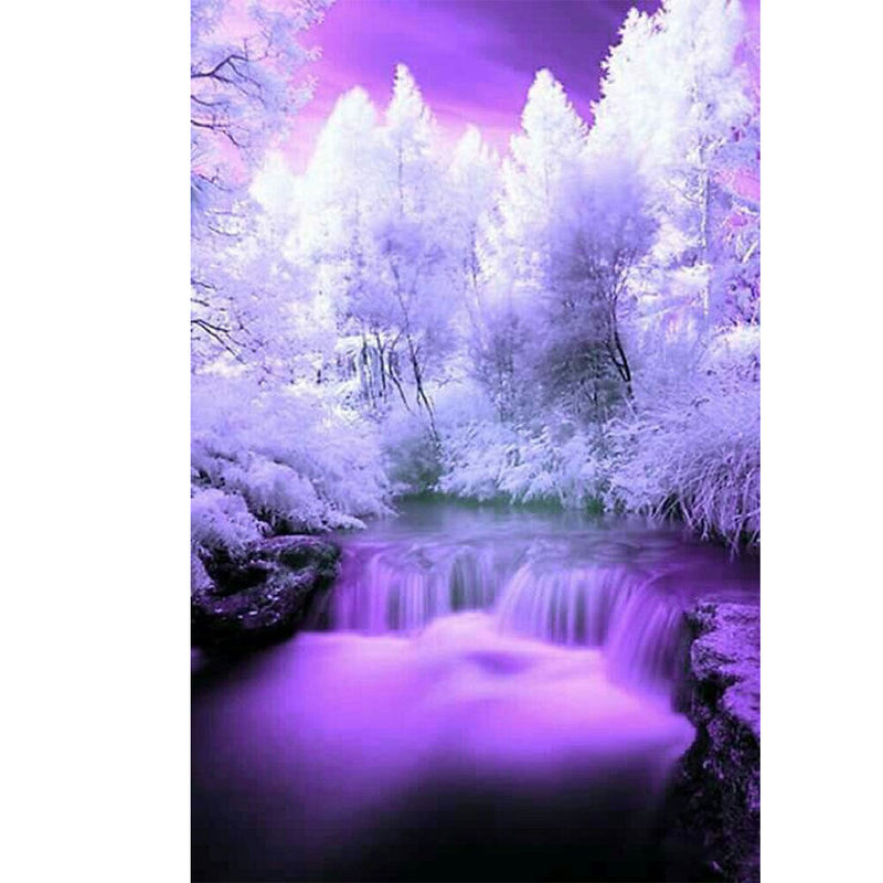 Rime Waterfall Landscape DIY Diamond Painting Full Round Drill 40x70cm (A2390)