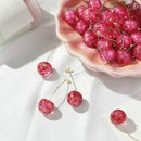 Fashion Sweet Pink Cherry Simulation Fruit Women Earrings Ear Drop Stud Cute Hot