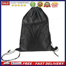 Drawstring String Bag Backpack Pull Rope Nylon Gym Bag with Zipper Earphone H