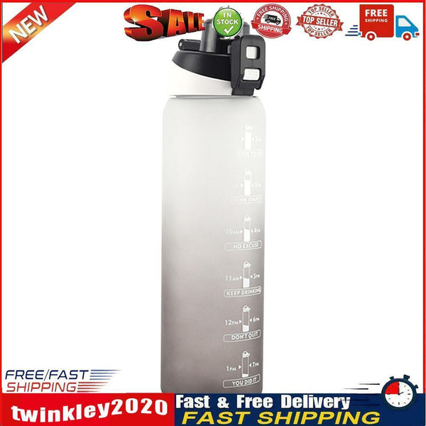 1000ML One-button Lock Sports Water Cup Leak-proof for Gym Outdoor (Black) Newly