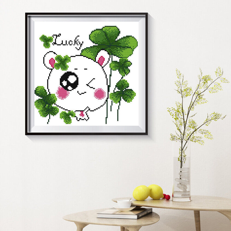 Partial Embroidery DIY Stamped Canvas 14CT Lucky Grass Needlework Set Home Decor