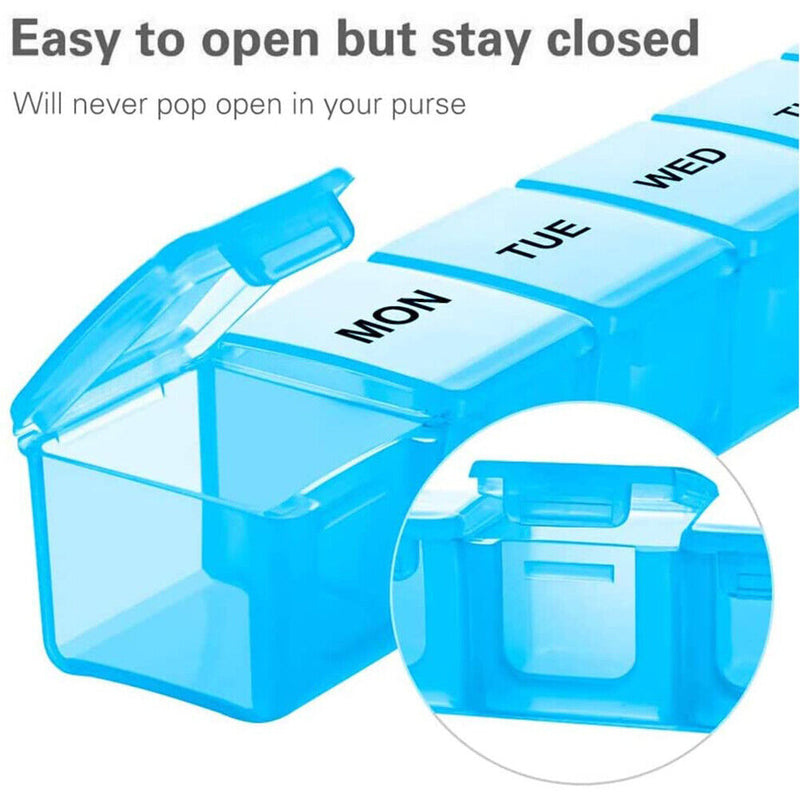 7 Grids Portable Travel Weekly Medicine Box PP Pill Case Tablet Storage Hol