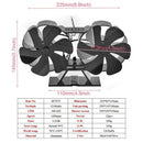 High-temperature Log Wood Burner Stove Fan Double-headed Fireplace Heat Powered