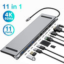 SD Reader 4K HDMI Docking Station USB Type-C Hub Rj45 Ethernet For Laptop PC