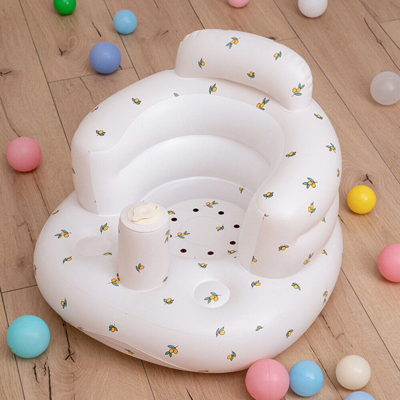 PVC Cute Baby Sofa Learning to Sit Infant Toddler Inflatable Seat Bathing S
