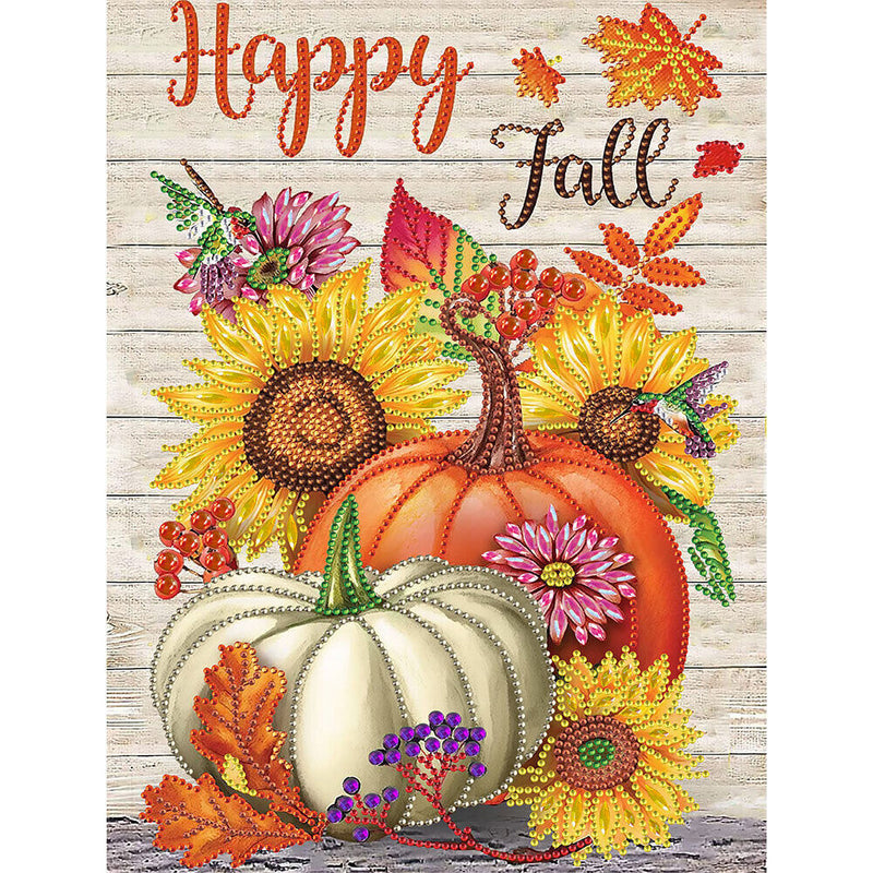 DIY Diamond Painting Pumpkin Bouquet Autumn Specially Shaped Partial Drill (KA457)