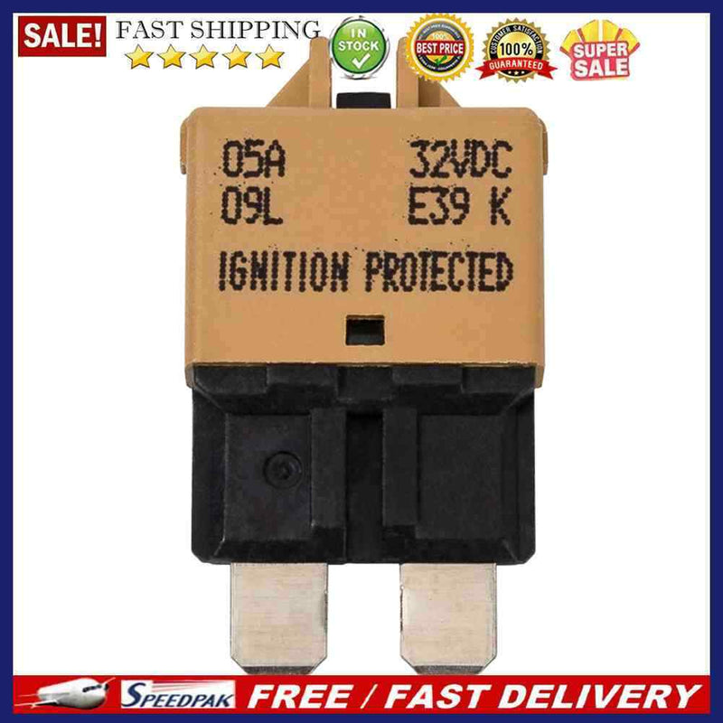 DC32V Manual Reset ATC Circuit Breaker Blade Fuse for Car Boat(5A Brown)