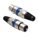 5 Pairs XLR 3-Pin Female MIC Female Audio Microphone Cable Connector Blue NG4S