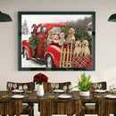 5D DIY Dogs in Car Full Round Diamond Painting Rhinestone Wall Art Picture