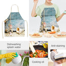 Kitchen Linen Apron Shell Painting Coffee Shop Accessories Clean Pinafore