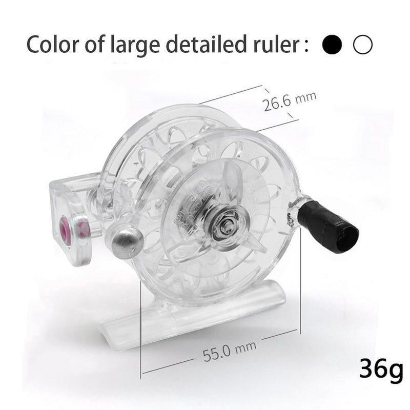 55mm Plastic Metal Winter Ice Fishing Reels Portable Fishing Reel (White)