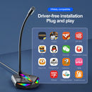 USB Microphone RGB Luminous Professional Microphone with USB Expansion Port