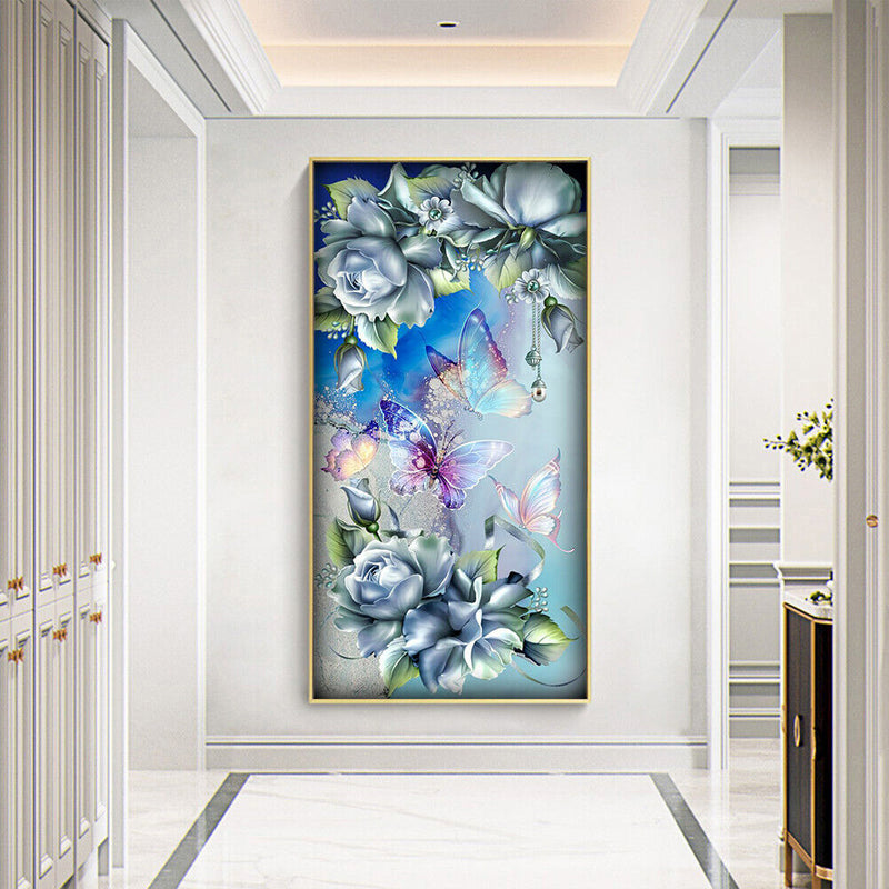 Full Round Drill Diamond Painting Butterfly Flowers Kits Picture DIY Wall A