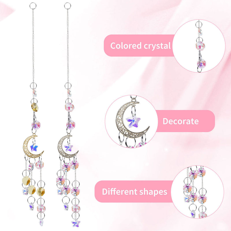 Crystal Light Catchers Hanging Chandelier Prisms Ornament Rainbow Maker Dec