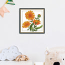 12 Months Flower Cross Stitch Printed Canvas DIY Needlework (October H432)