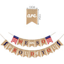 Veterans Day Linen Banners Party Supplies Linen Flag for Fireplace Doorway Porch