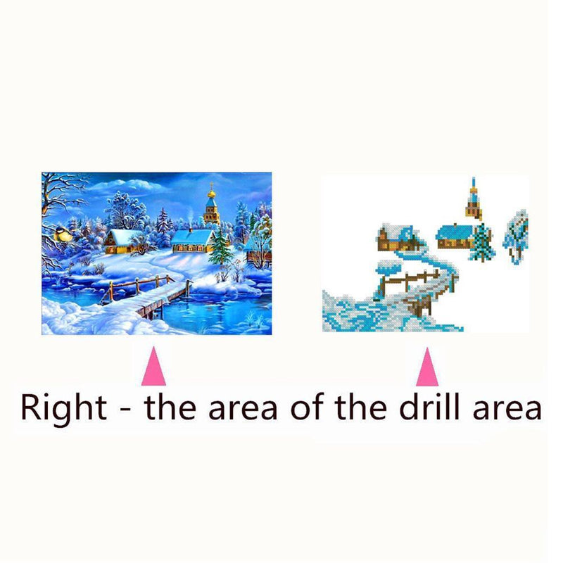 5D DIY Diamond Painting Snow View Cross Stitch Embroidery Rhinestones Kits Newly