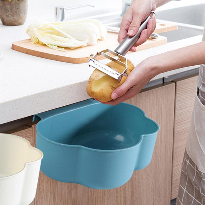 Hanging Storage Basket Organizer Trash Can Shelf Home Kitchen Tool (Blue)