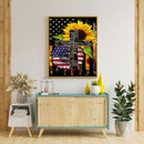 Full Stamped Cross American Flag Sunflower DIY 11CT Eco-Cotton Thread Needlework