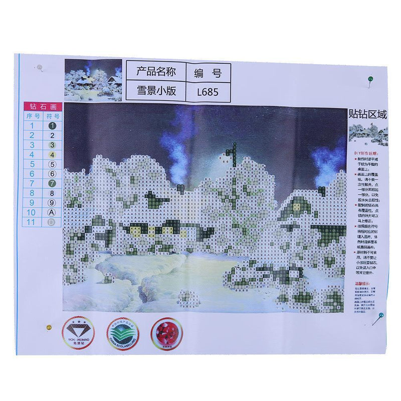DIY 5D Diamond Snow House Painting Embroidery Home Decor Craft A Newly