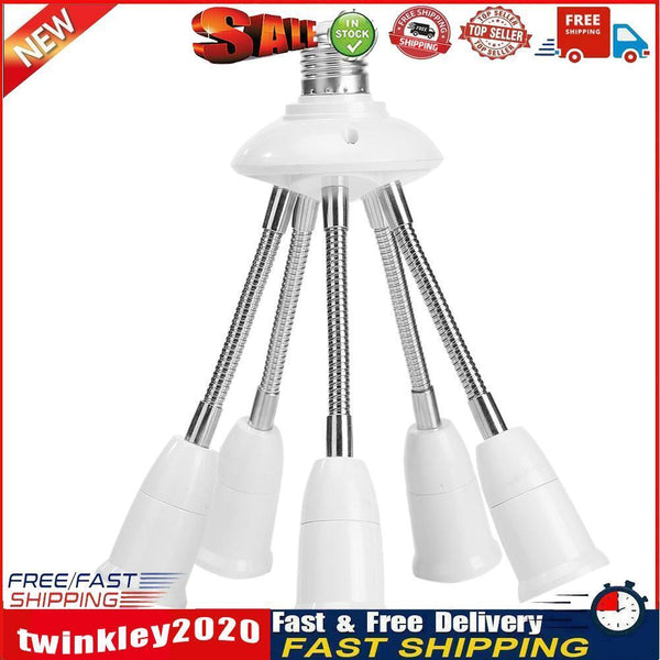 Adjustable E27 Lamp Holder for LED Light Adapter Multi-conversion (5-head) Newly
