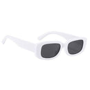 Rectangle Sunglasses for Women UV Protection Travel Beach Eyewear (White)