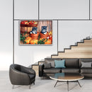 5D DIY Diamond Painting Full Round Cats and Pumpkin Mosaic Rhinestone Picture