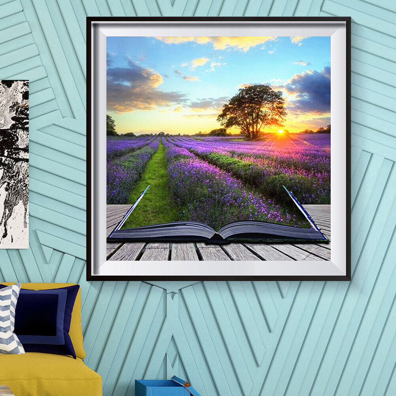 Sunrise Flower Sea Full Round Drill Mosaic Art Picture 5D Diamond Painting