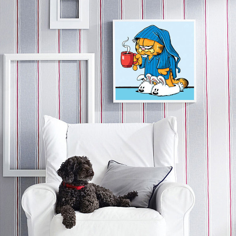 Cat Full Round Drill Home Decoration Ornament for Living Room Cartoon