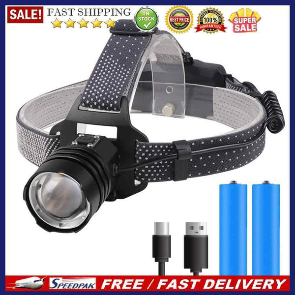 Powerful XHP160 LED Headlamp Head-mounted Torch Waterproof High Power Headlig