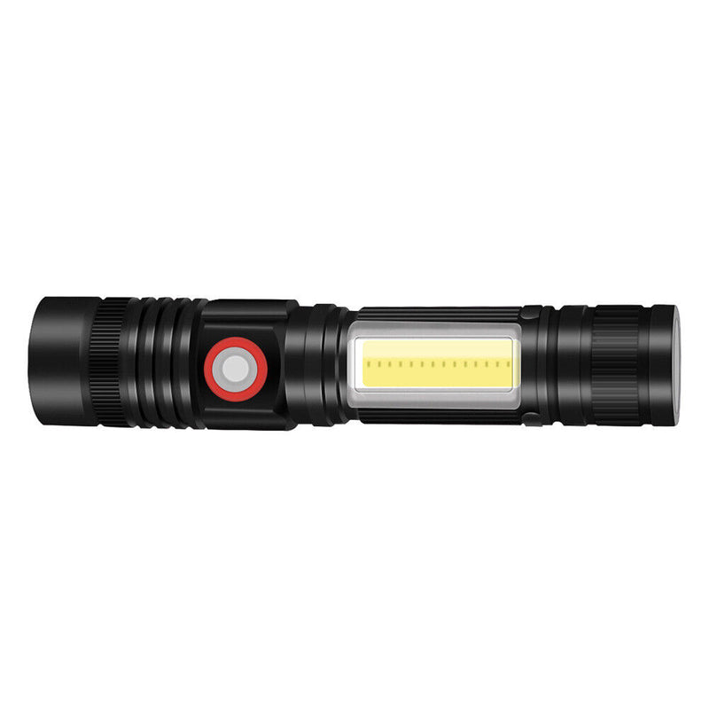 COB Work Flashlight 4 Mode Waterproof Zoom Torch for Outdoor Camping Emergency