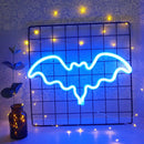 LED Neon Light Sign Bat Light Blue Halloween Birthday Party Accessory Prop Newly