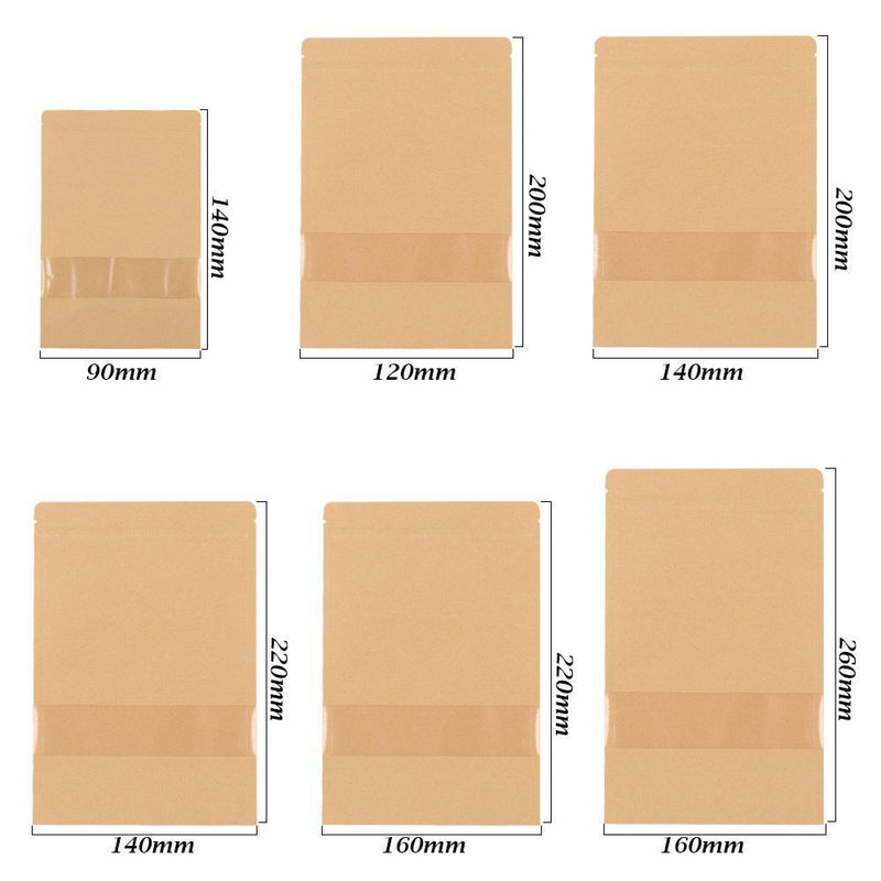 Wedding Favors Kraft Paper Gift Package Candy Wrapping Bag Clear PVC Window