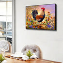 Full Embroidery Kits Golden Rooster Sunflower 11CT Stamped Needlework Home Decor