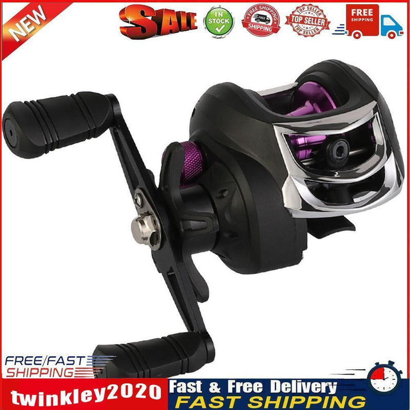 Bait Casting Reel Magnetic Brake 8kg Max Drag 7.2/1 Wheel (Purple Right) Newly