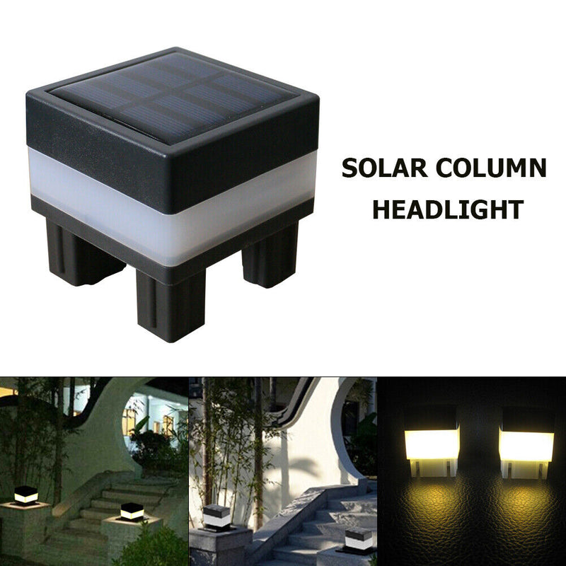 Waterproof Solar Pillar Light Garden Post Cap LED Fence Lamp (Warm Light) Newly